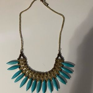 Gold and teal necklace